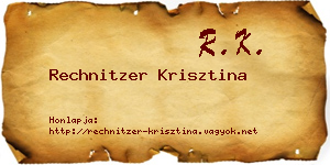 Rechnitzer Krisztina névjegykártya